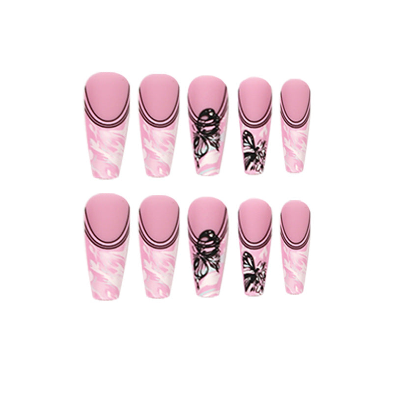 Artificial nail art with delicate butterfly designs Kalsten