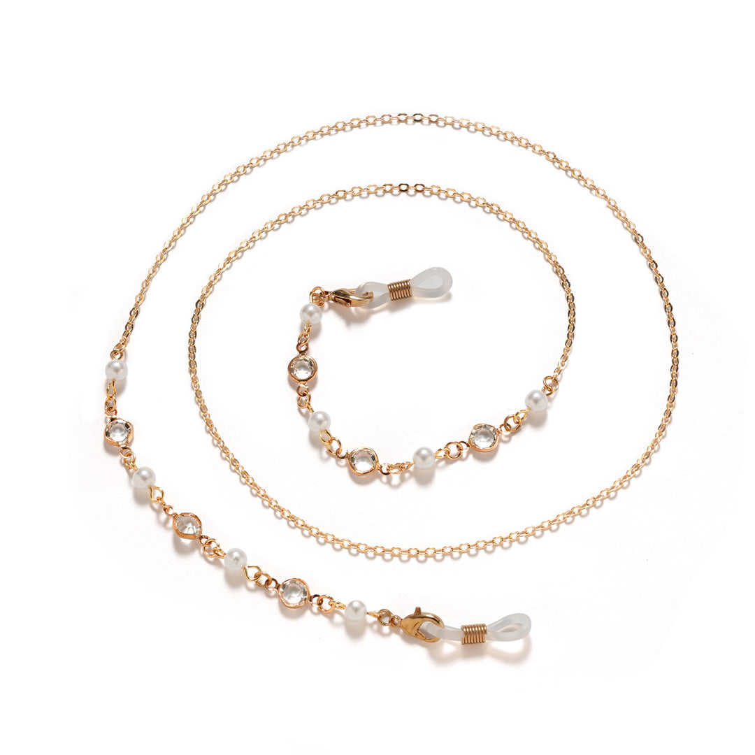 Elegant Pearl and Amethyst Eyewear Chain kalsten