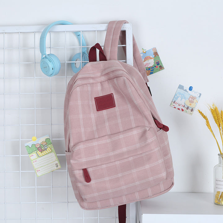 Classic Plaid Pattern School Backpack Kalsten