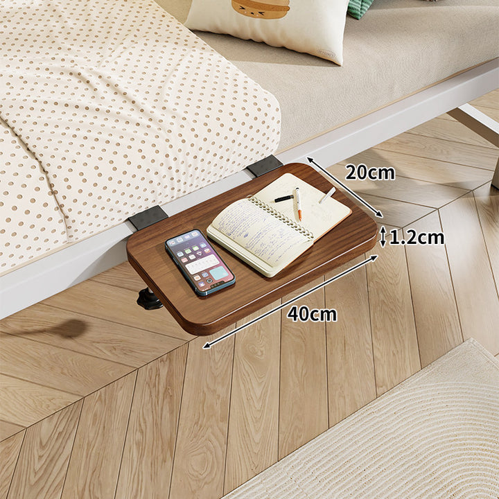 Clamp-On Floating Bedside Shelf with Bamboo Top and Slim Profile