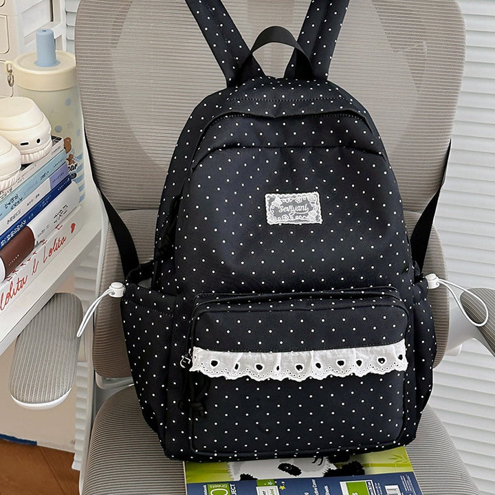 Playful Polka Dot Printed Backpack Kalsten