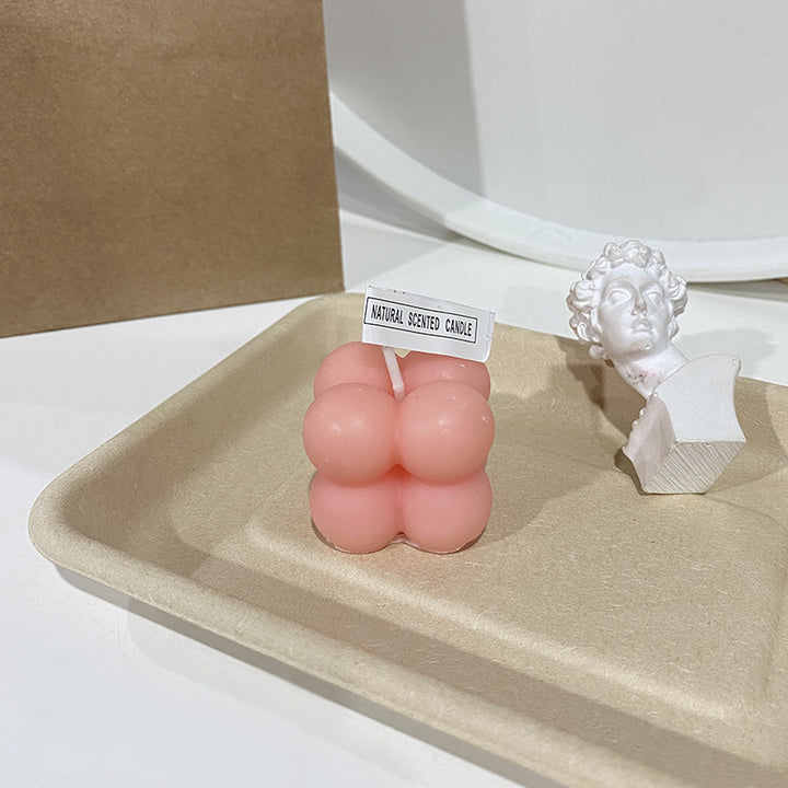 Bubble Cube Sculptural Decorative Soy Candle