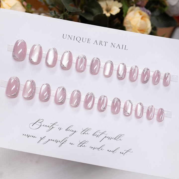 Decorative Press-On Nail Set with Unique Art Designs