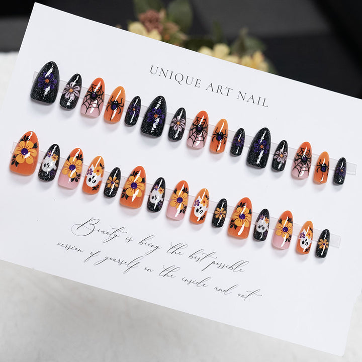 Spooky-Themed Press-On Nail Art
