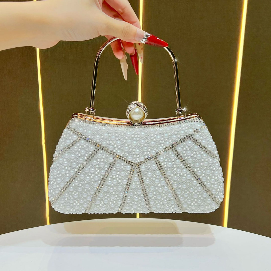 Pearlescent Beaded Evening Clutch