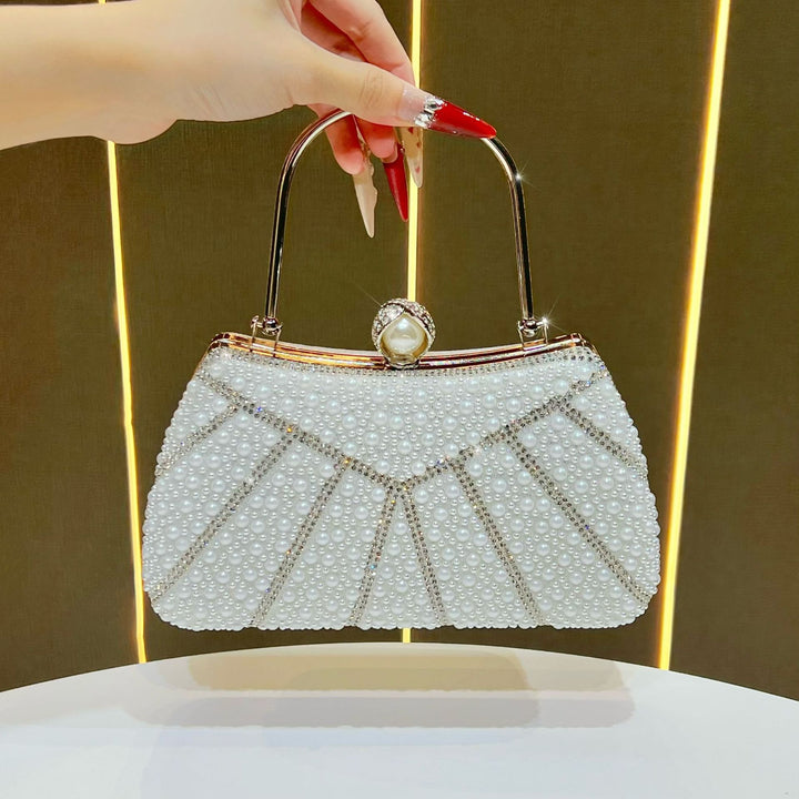 Pearlescent Beaded Evening Clutch