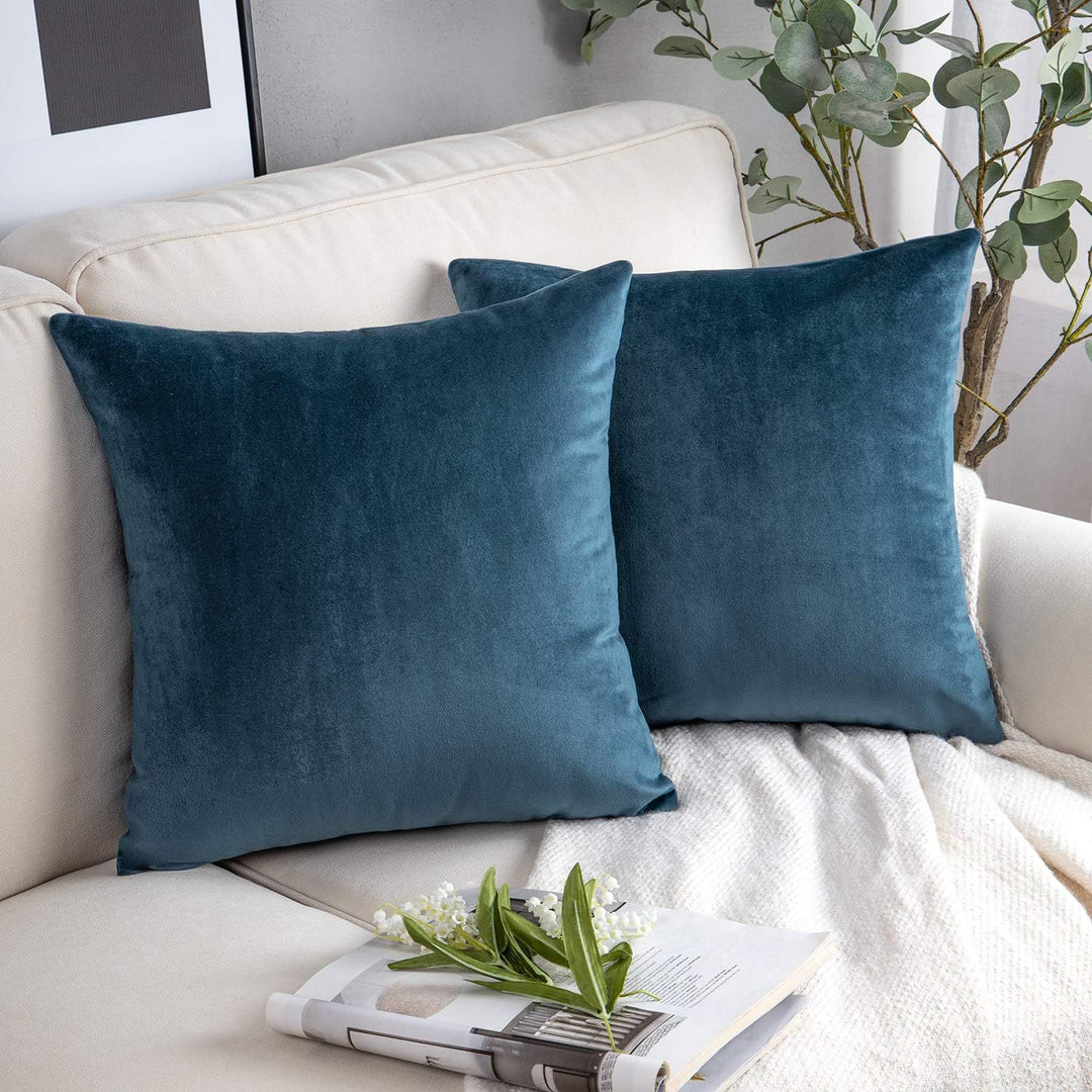 Plush Velvet Lumbar and Square Throw Pillow Covers