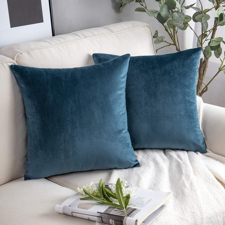 Plush Velvet Lumbar and Square Throw Pillow Covers
