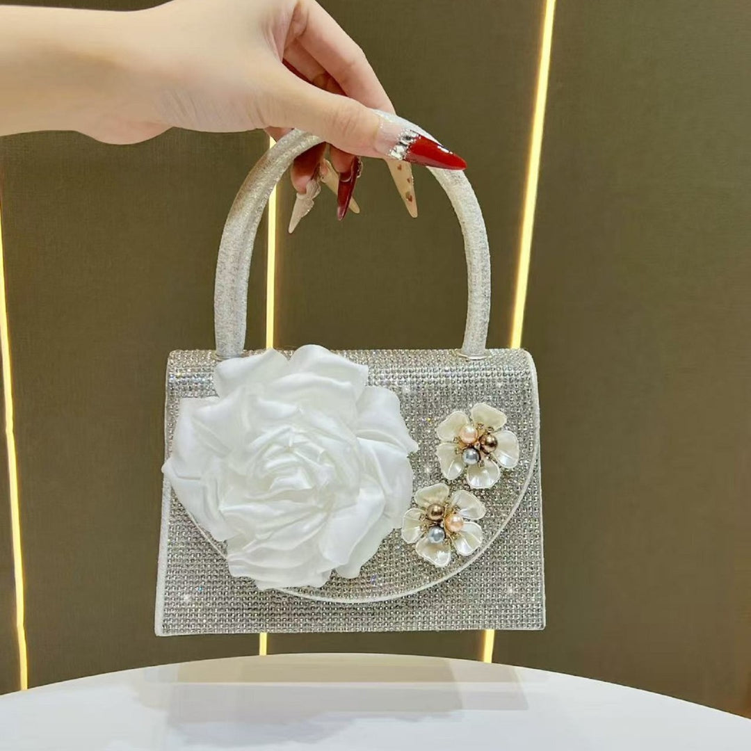Floral Embellished Handheld Evening Bag