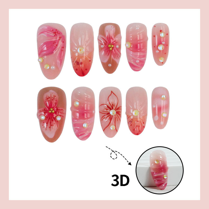 Artificial nail set with exquisite floral and 3D decorations Kalsten
