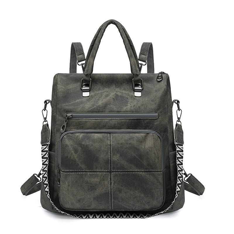 Versatile Multi-Compartment Faux Leather Backpack Kalsten