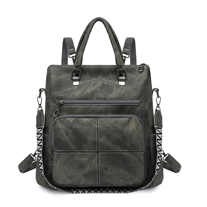 Versatile Multi-Compartment Faux Leather Backpack Kalsten