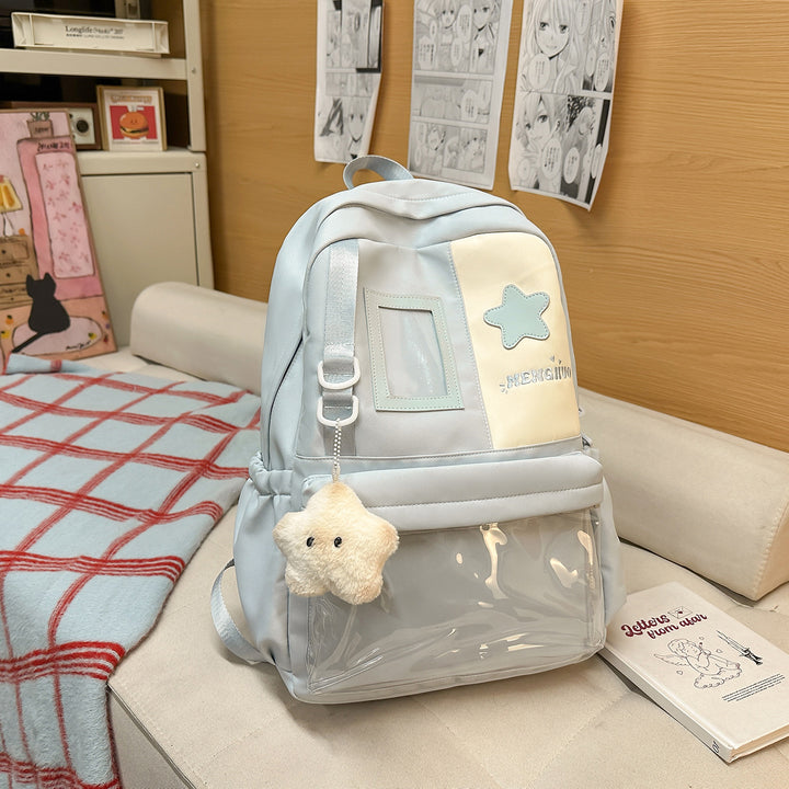 Cozy Plush Star-Embellished Backpack Kalsten