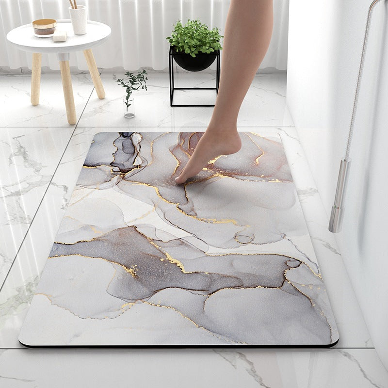 Soft Print Abstract Marble Bath Mat Kalsten