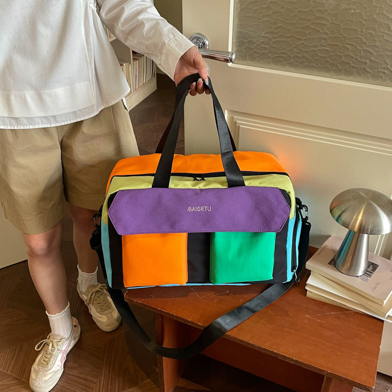 Multi-Compartment Colorful Travel Duffle Bag Kalsten