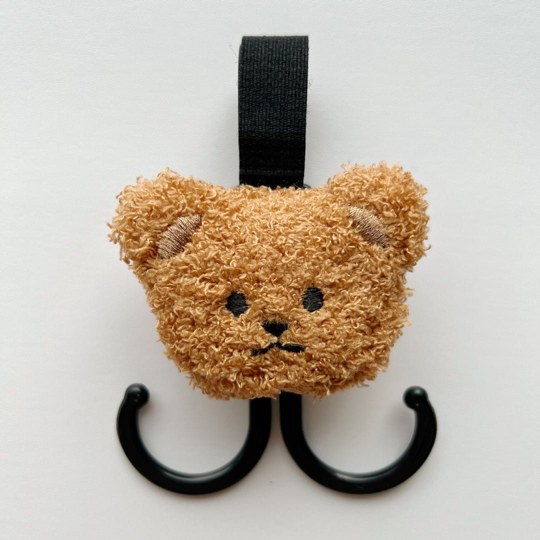 Plush Bear Bag Charm with Elastic Loop Attachment