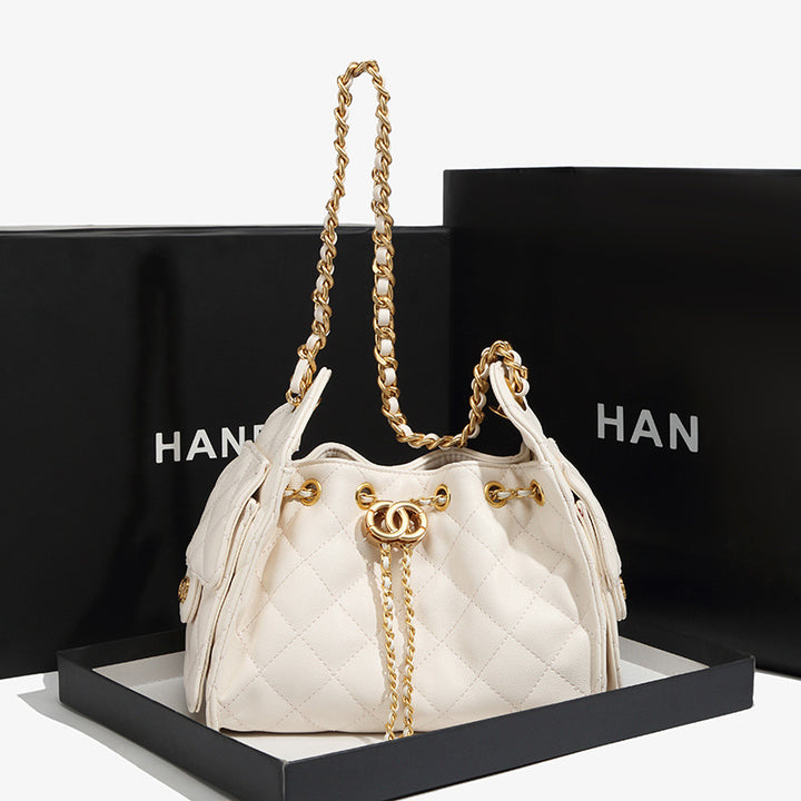 Elegant Quilted Bucket Handbag
