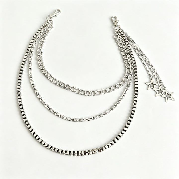 Fashionable chain belt with star pendants Kalsten
