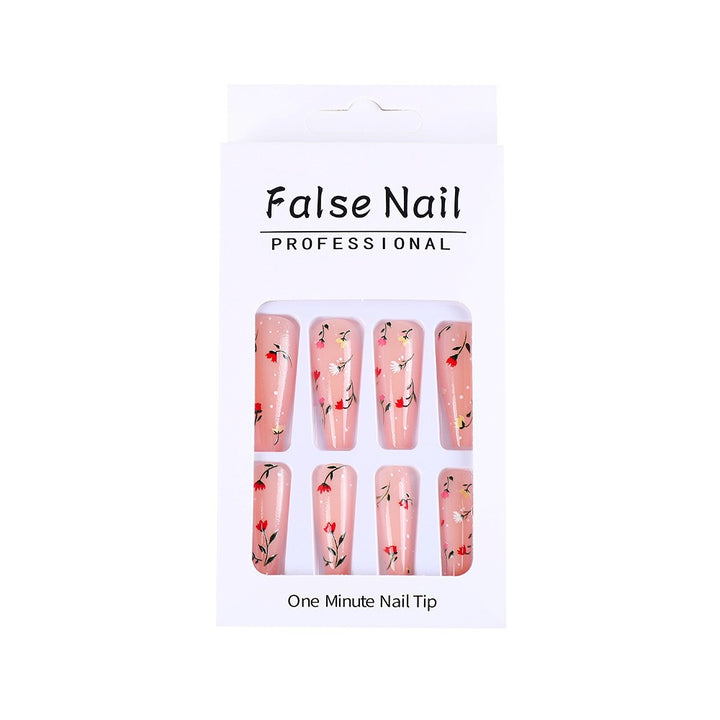 Elegant artificial nails with floral decorations Kalsten