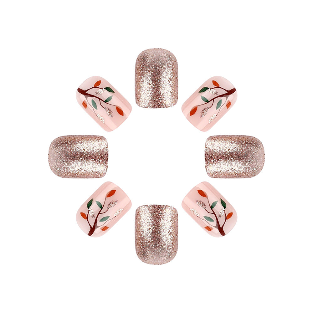 Glittery Floral Nail Art Design Kalsten