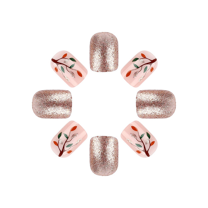 Glittery Floral Nail Art Design Kalsten