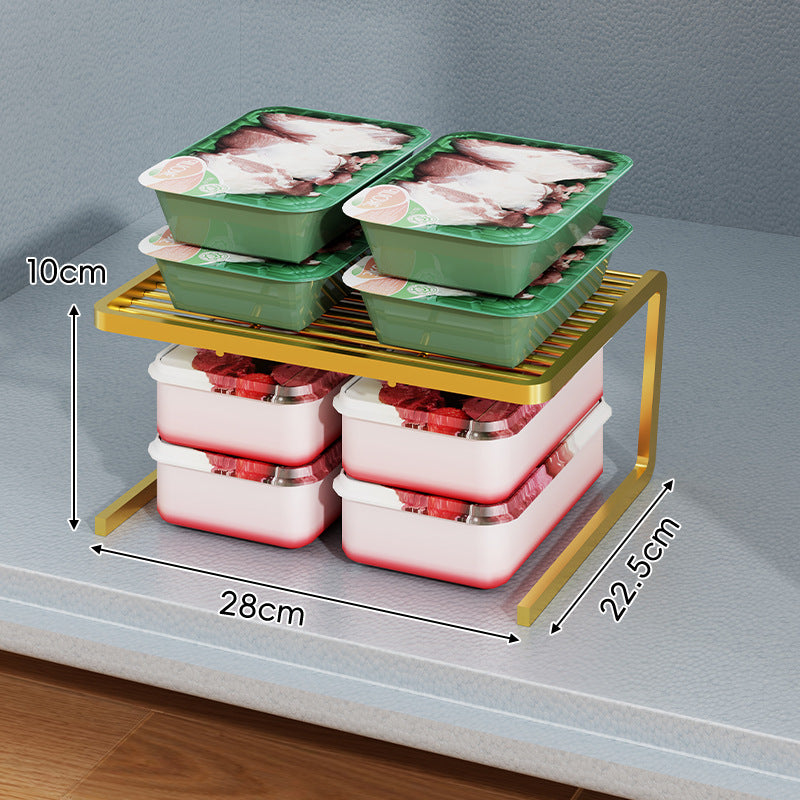 Compact Three Tier Slatted Metal Countertop Pantry Organizer