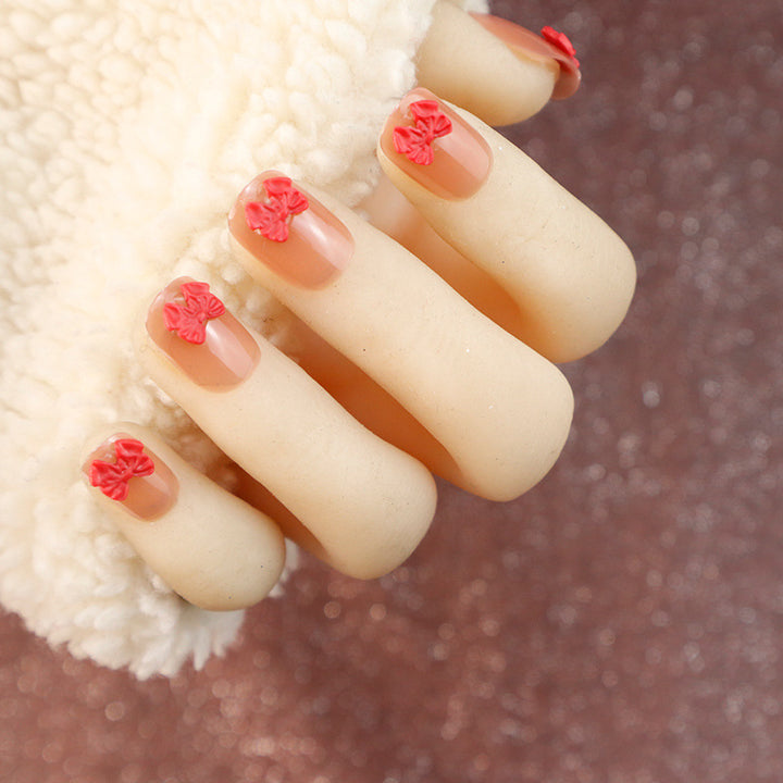 Floral Bow-Embellished Press-On Nail Kit
