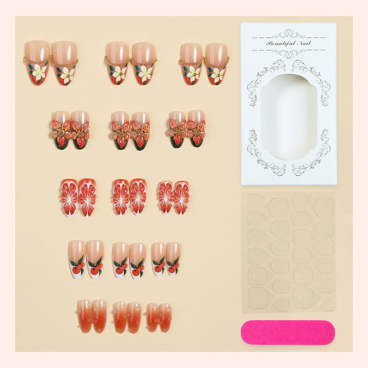 Artificial nail set with floral and fruity accents Kalsten