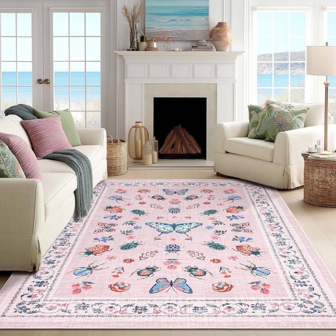 Decorative Floral Pattern Area Rug Kalsten