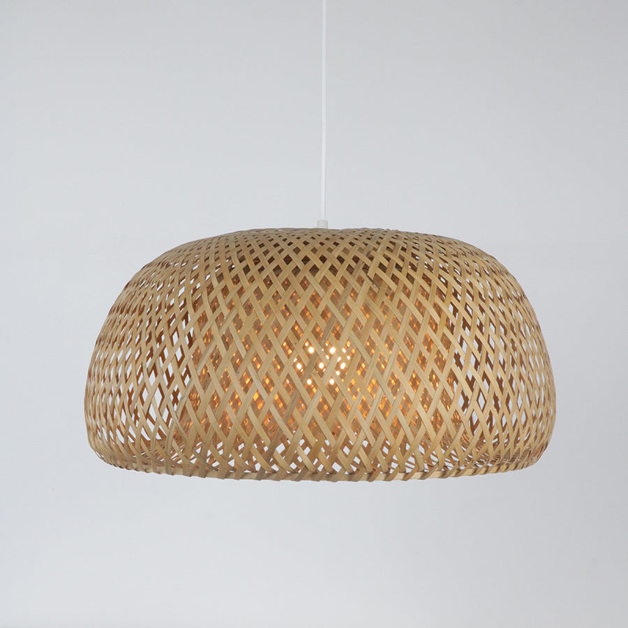 Elegant pendant lamp made of hand-woven rattan Kalsten