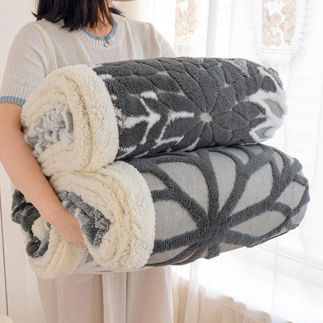 Ultra-Soft Textured Plush Throw Blanket