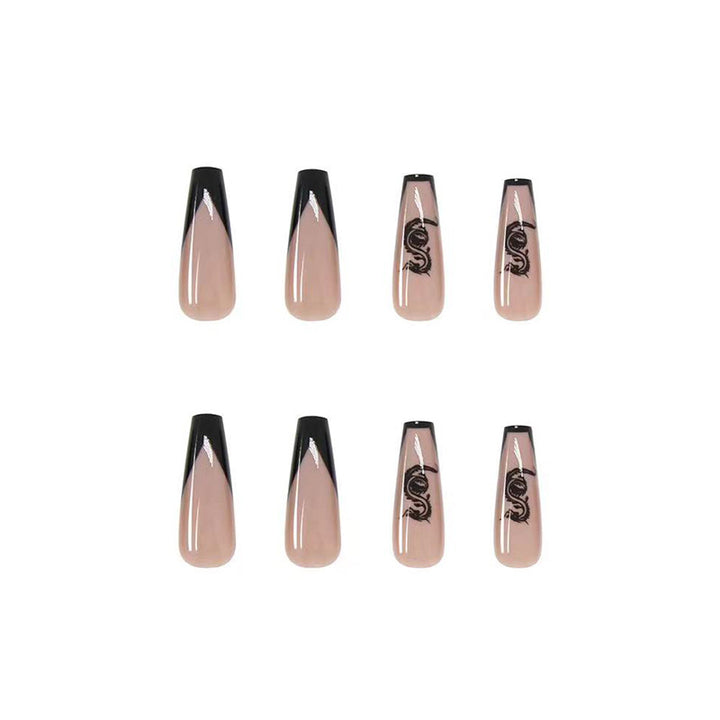 Stylish Long Coffin Press-On Nails Set