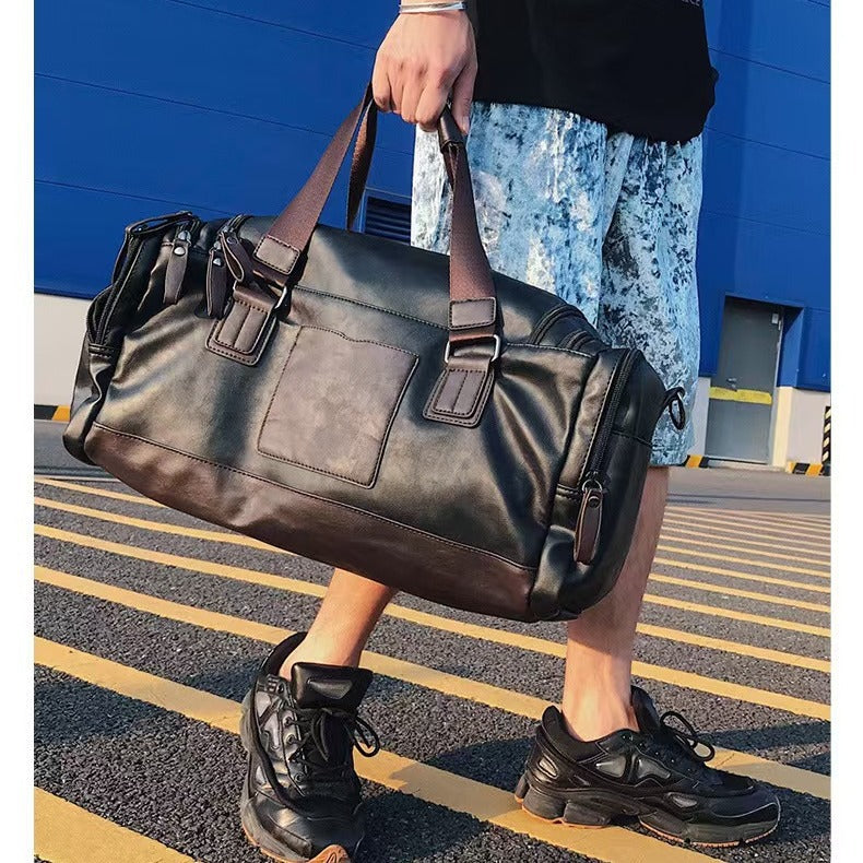 Premium Leather Travel Duffle Bag
