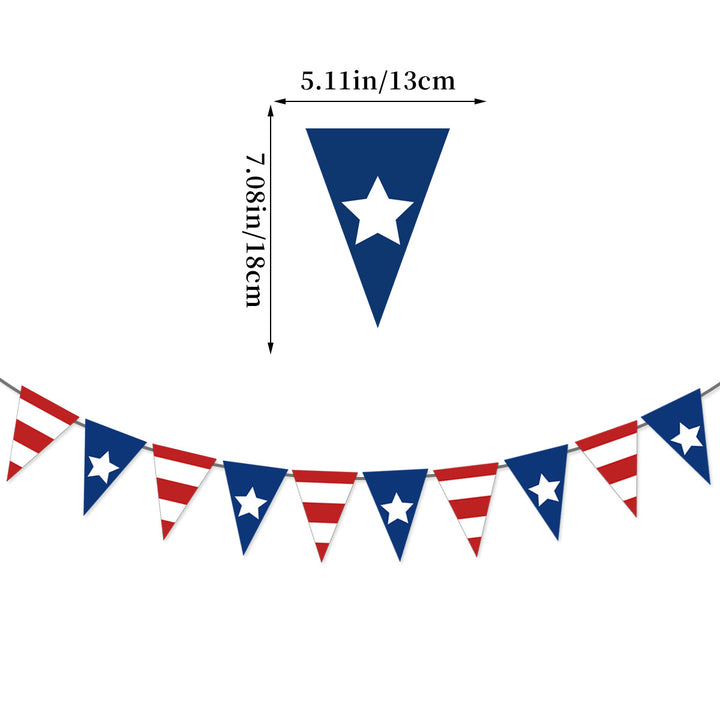 Unisex nan bunting with star motifs and stripes, weatherproof polyester party decoration Kalsten