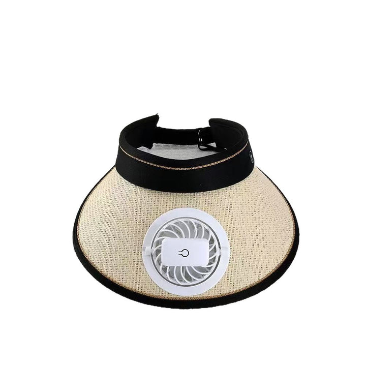 Breathable sun visor with detachable front fan and adjustable neck strap Kalsten