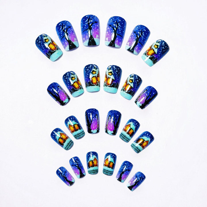 Artistic Winter Scene Nail Art Kalsten