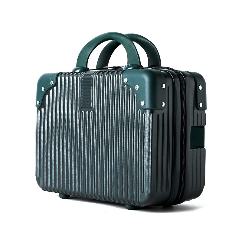 hard-shell travel cosmetic case with double-zip closure top handle and protective feet Kalsten