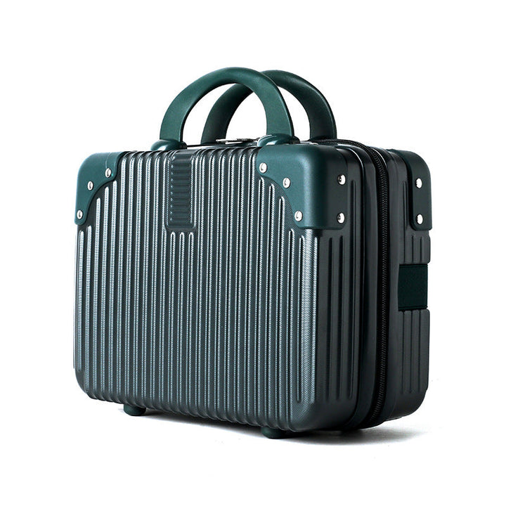 hard-shell travel cosmetic case with double-zip closure top handle and protective feet Kalsten