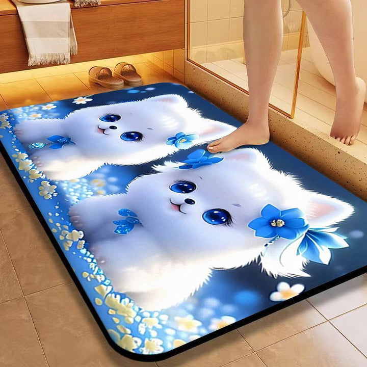 Cute Cat-Themed Bath Mat Kalsten