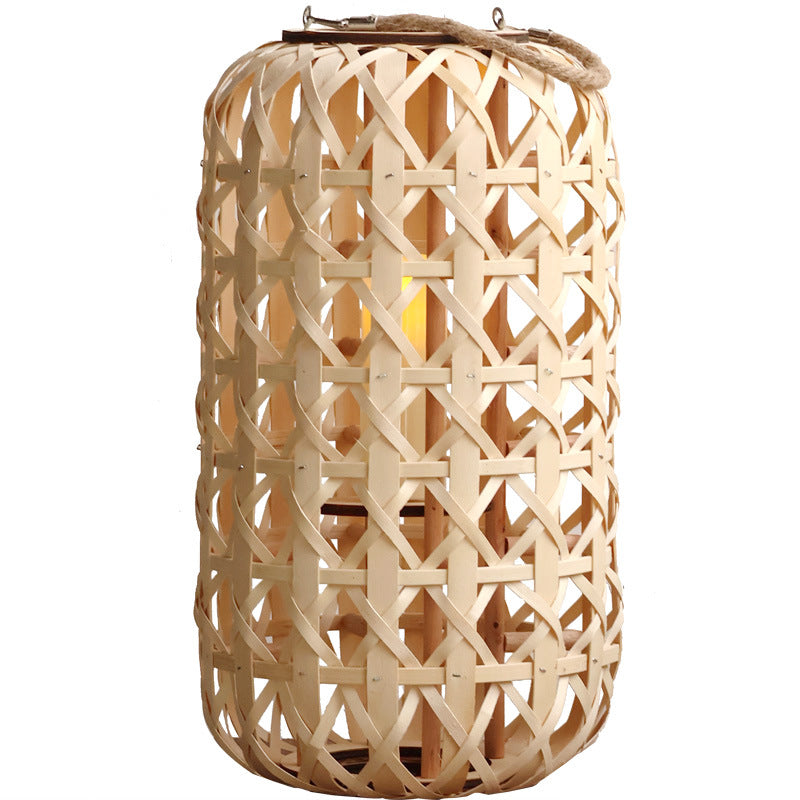 Elegant lantern made of handwoven natural material Kalsten