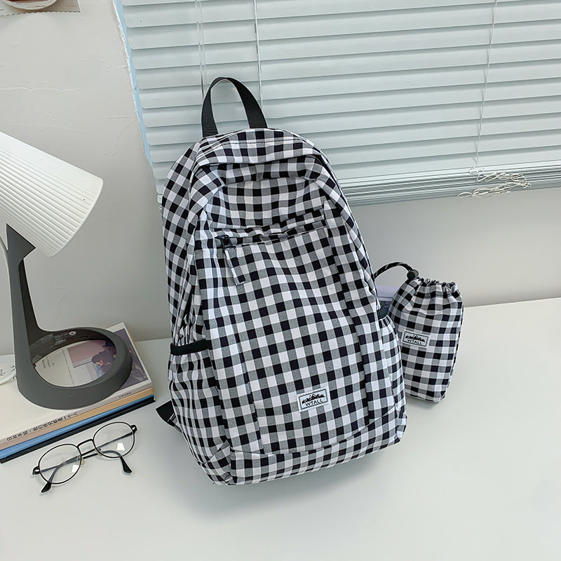 Stylish Checkered Backpack Kalsten