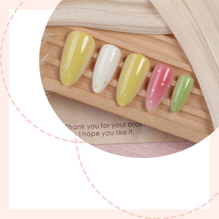 Premium Decorative Press-On Nail Set with Artistic Glitter Effects Kalsten