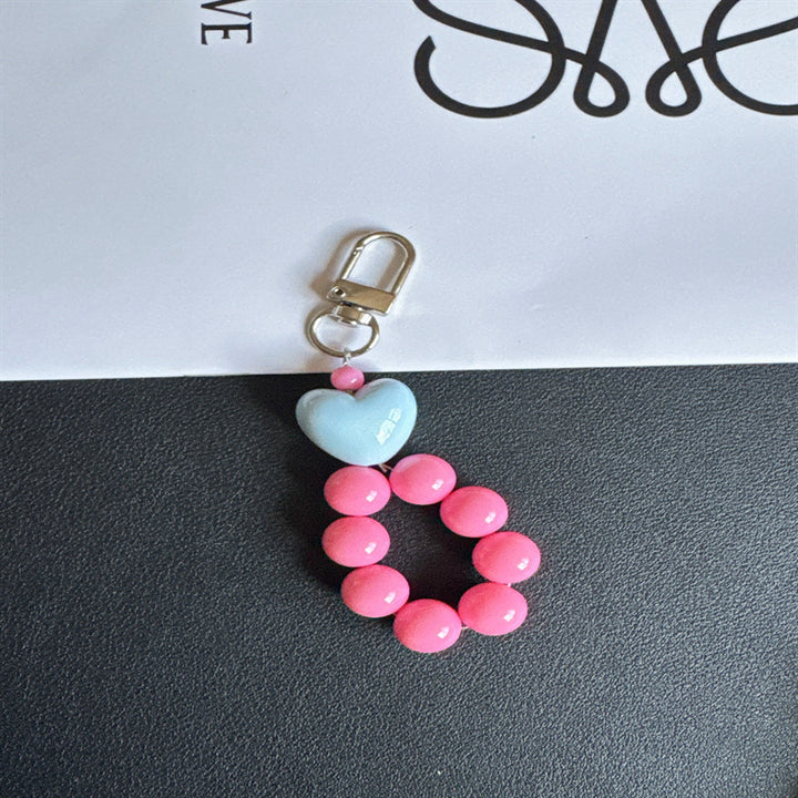 Charming Heart-Shaped Beaded Keychain Kalsten