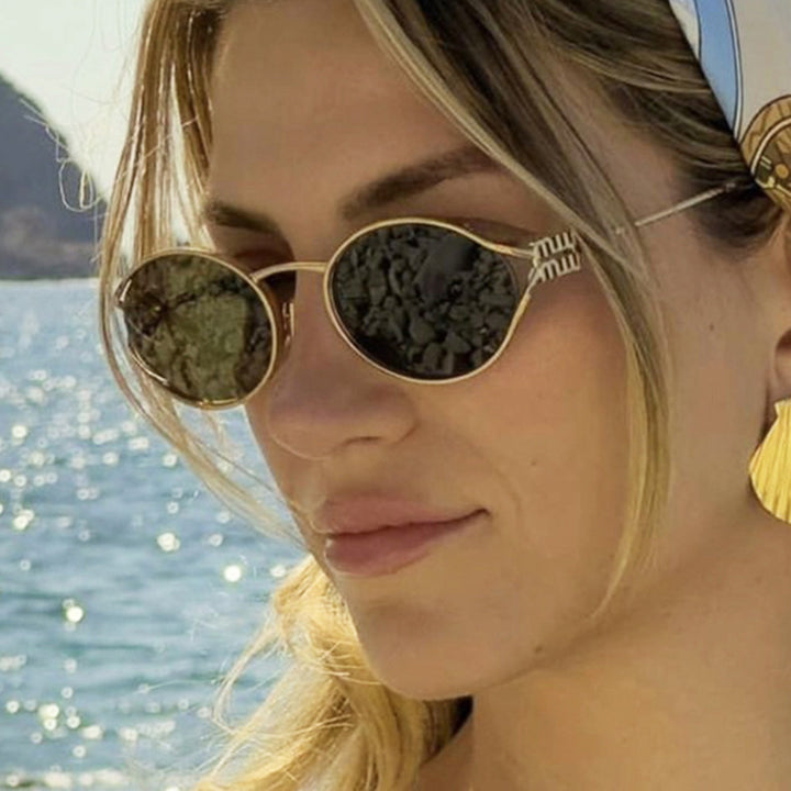 Women's Oval Sunglasses with Elegant Metal Frame and Fashionable Design Kalsten