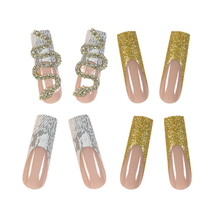 Glittering Stiletto Nail Extensions
