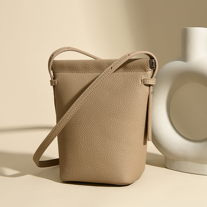 Elegant Textured Bucket Bag Kalsten