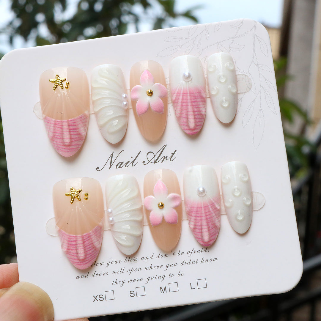 Artistic Floral Design Press-On Nail Set