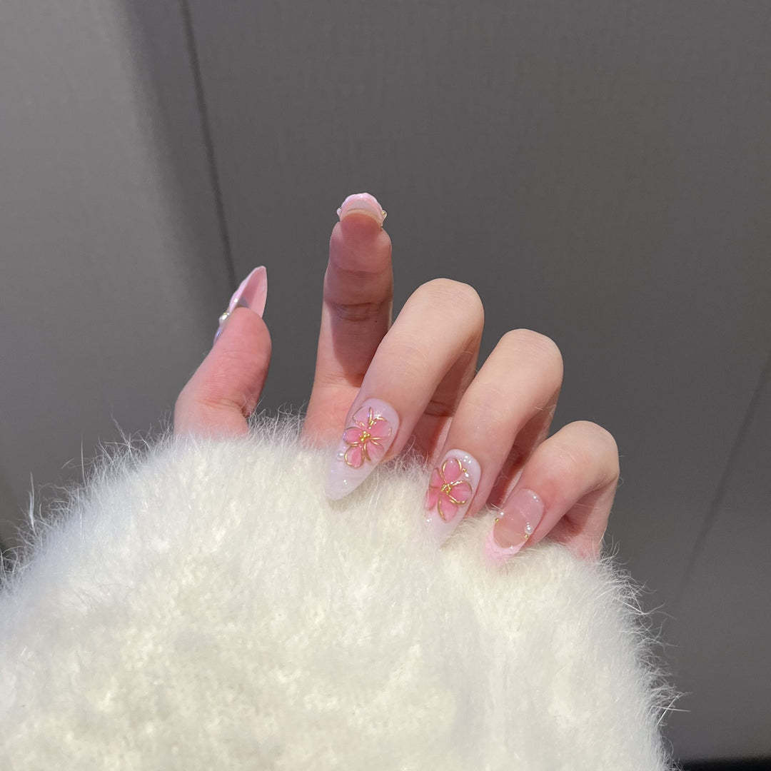 Artisan Floral-Themed Press-On Nails Set Kalsten