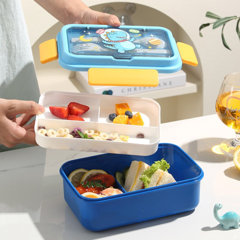 Cartoon-Themed Lunch Box with Divided Compartments