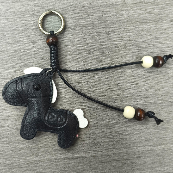 Playful Horse Shaped Leather Keychain Kalsten